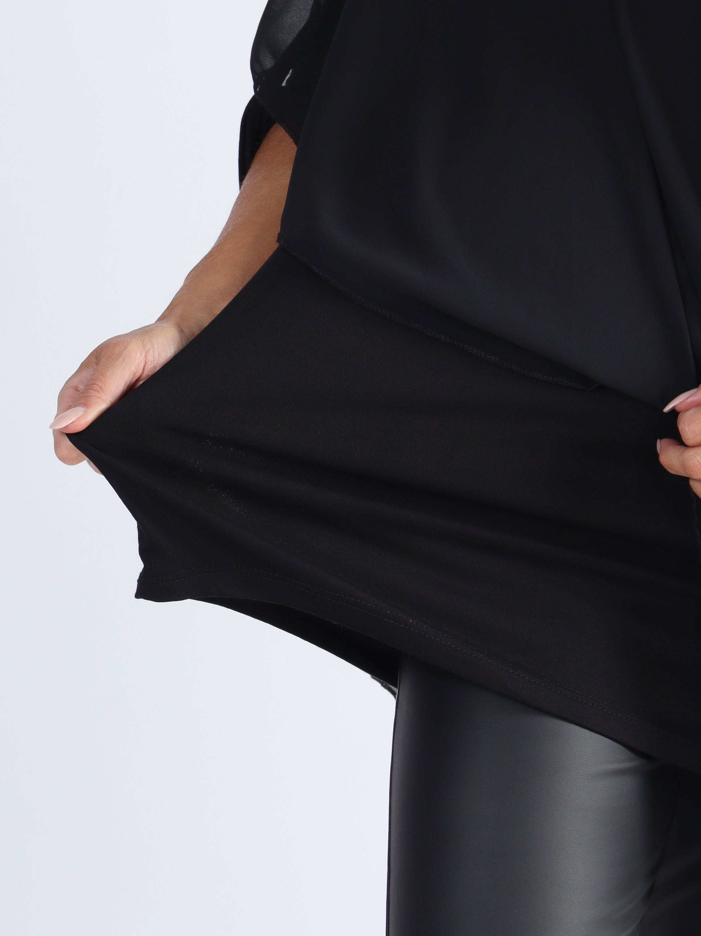 Kenya Shirt - Plus size tunika med chiffonlag